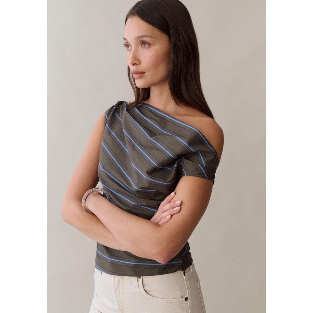 Few Moda Tashi Cotton Top in Earthy Stripe / Size 10 / Still in Manufacturer Bag - Picture 4 of 4